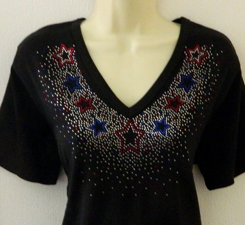 Star Neckline w Scattered Stones- Vneckline