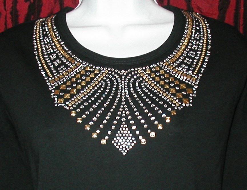Gold & Silver - ornate collar style neckline