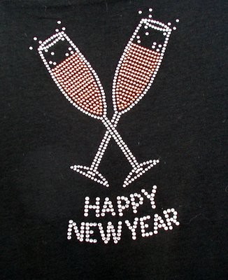 Happy New Year - Champagne Glasses