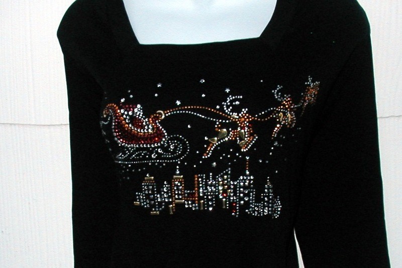 Santa in Sleigh over the City