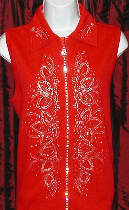 Vest w rhinestone crystal panels