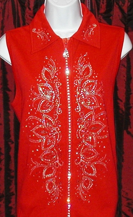 Vest  w rhinestone crystal panels
