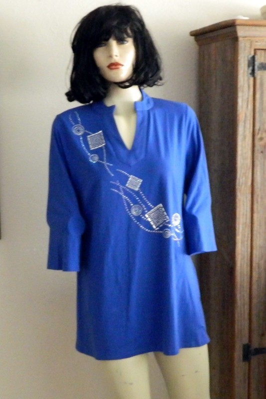 Tunic -   Mandarian Collar/abstract design
