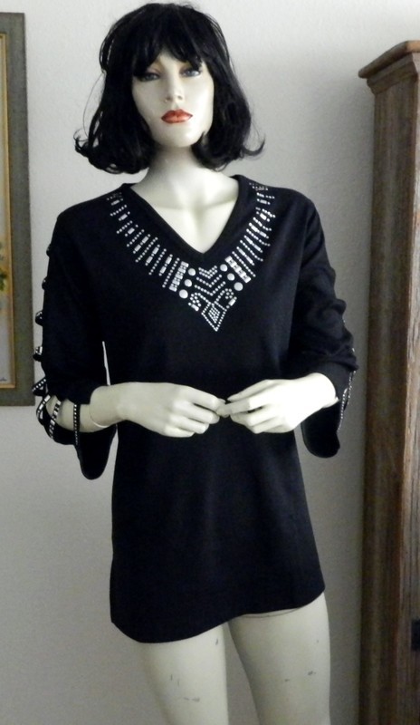 Tunic -  Ladder Sleeve w  Geometric Design
