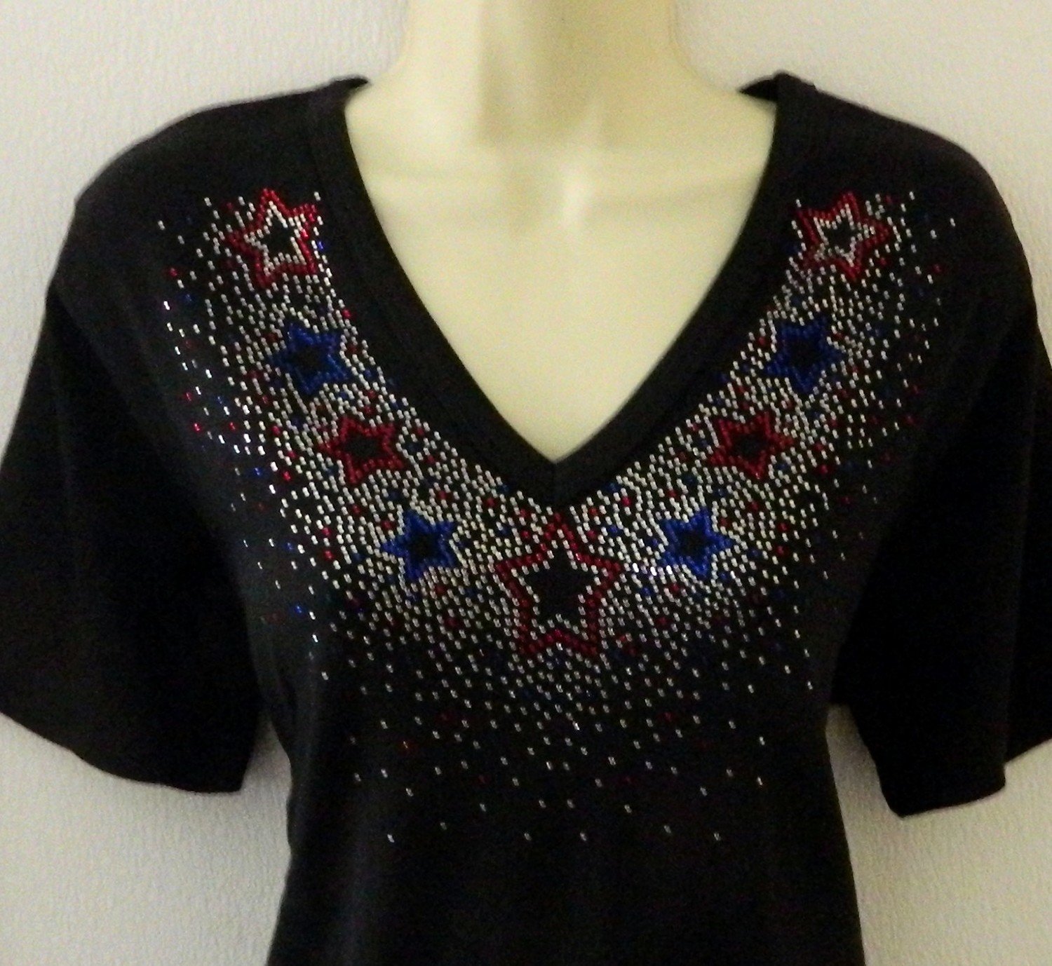 Star Neckline w Scattered Stones- Vneckline