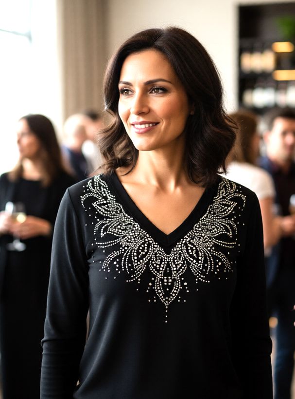 Floral Neckline- AB stones lots of sparkle