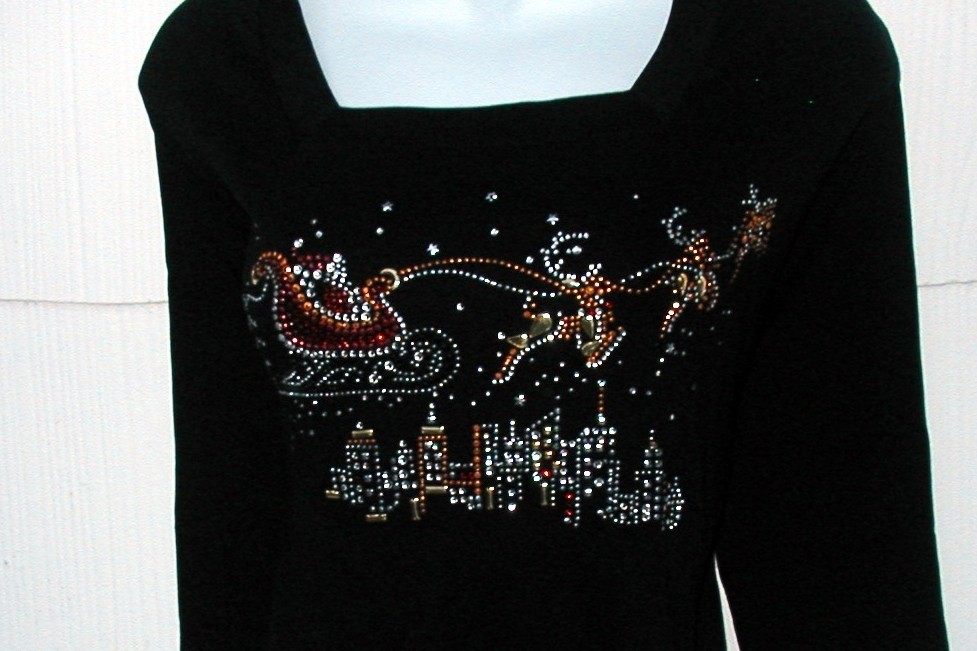 Santa in Sleigh over the City