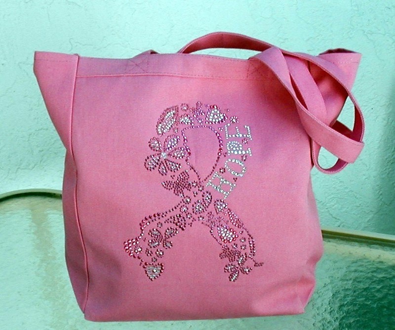 Breast Cancer Pink Ribbon Tote "HOPE"