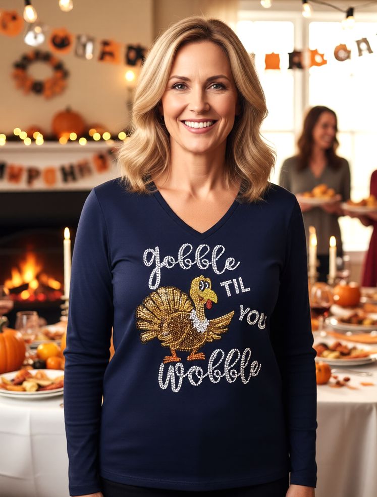 Thanksgiving -  GOOBLE TILL YOU WOOBLE TURKEY
