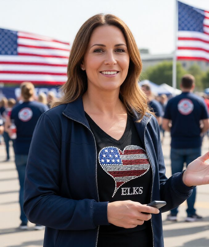 ELKS FLAG HEART DESIGN