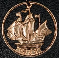 $20 #001 (England Half Penny Ship)