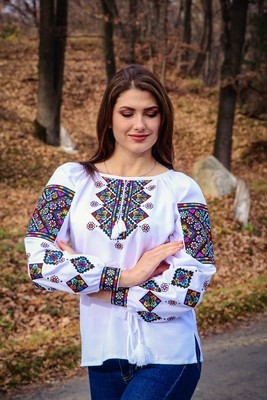 Вишиванка, жіноча вишивана блузка на домотканому полотні (Арт. 02161) Вишиванка, жіноча вишивана блузка на домотканому полотні (Арт. 02161)