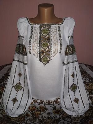 Вишиванка, жіноча вишивана блузка на домотканому полотні (Арт. 02255)