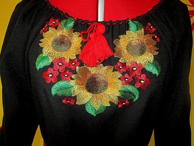 Вишиванка, сукня вишивана з квітами (Арт. 00393)