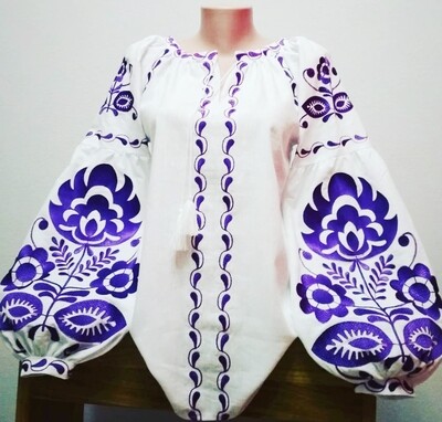 Вишиванка, жіноча вишивана блузка на білому льоні "Бохо" (Арт. 02345)