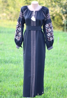 Вишиванка жіноча, сукня вишивана на льоні "Бохо" (Арт. 02381)