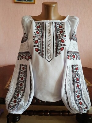Неймовірно красива вишиванка, жіноча вишивана блузка на домотканому полотні &quot;Мережка&quot; (Арт. 02390)