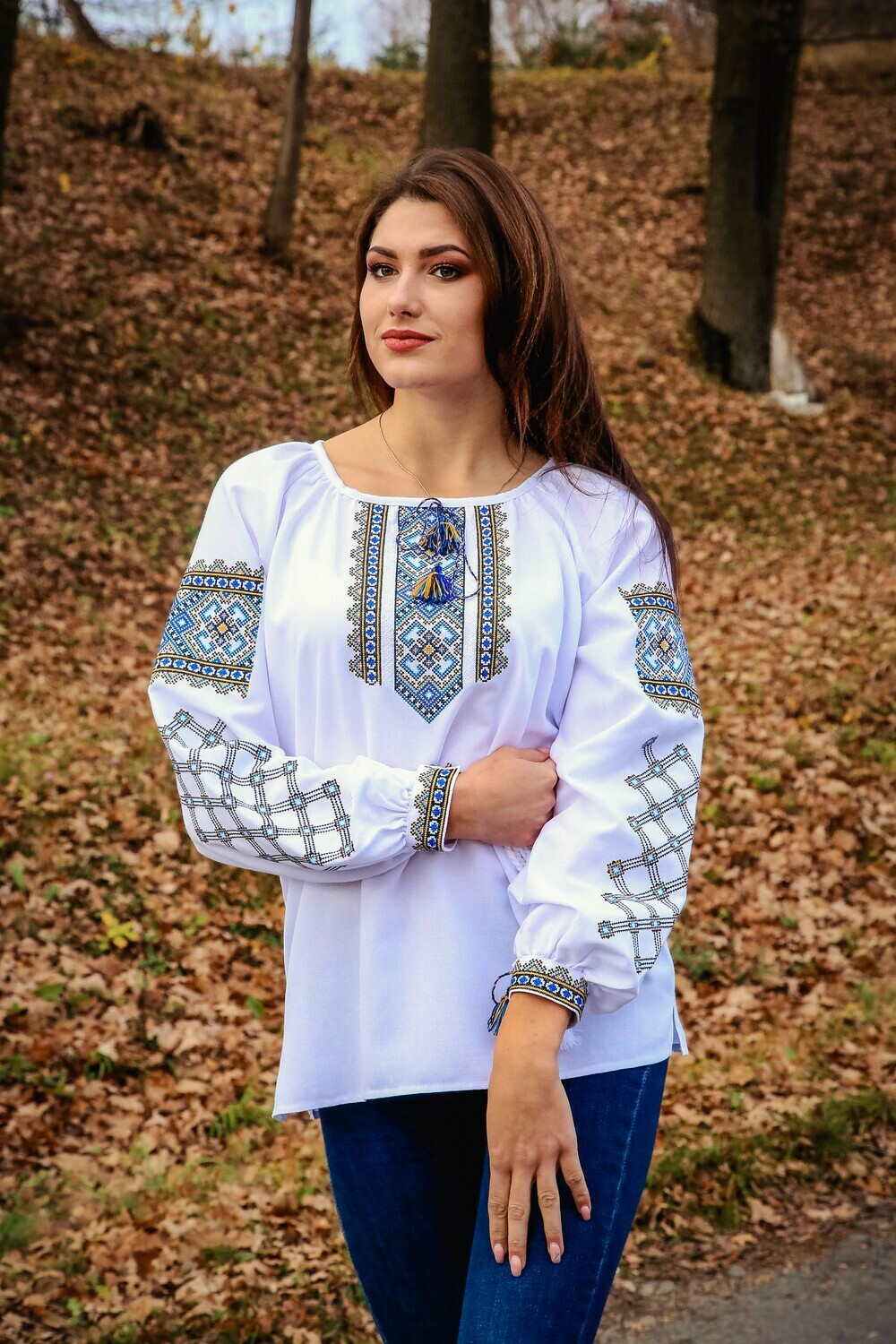 Вишиванка, жіноча вишивана блузка &quot;Блакитна&quot; (Арт. 01925)