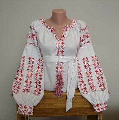 Вишиванка, жіноча вишивана блузка на білому домотканому "Бохо" (Арт. 02581) Вишиванка, жіноча вишивана блузка на білому домотканому "Бохо" (Арт. 02581)