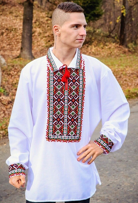Вишиванка чоловіча, гуцульська вишита сорочка "Мольфар" (Арт. 02184)