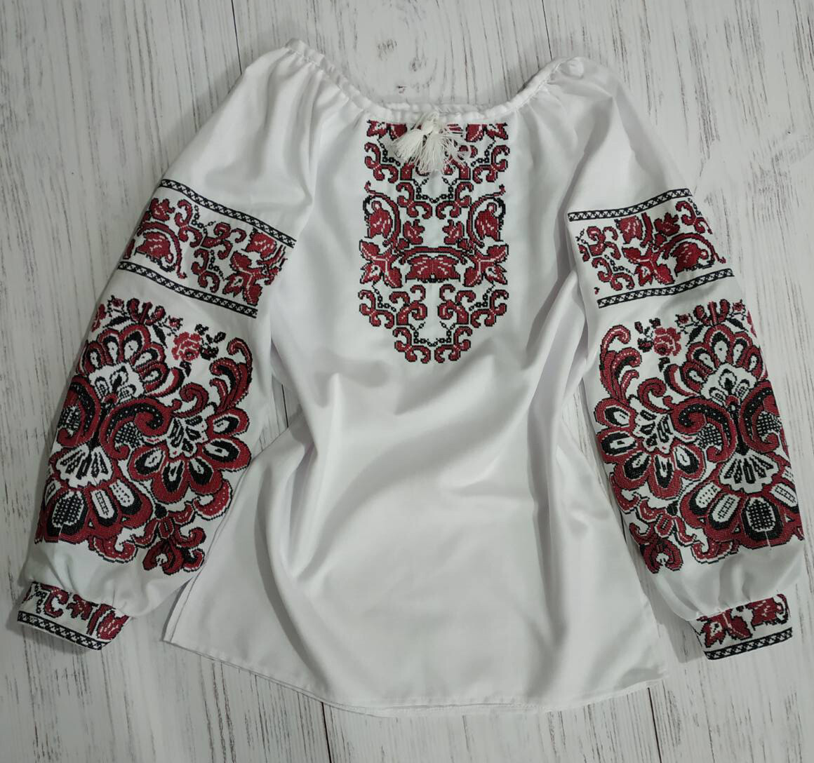 Вишиванка, жіноча вишивана блузка на домотканому (Арт. 02631)