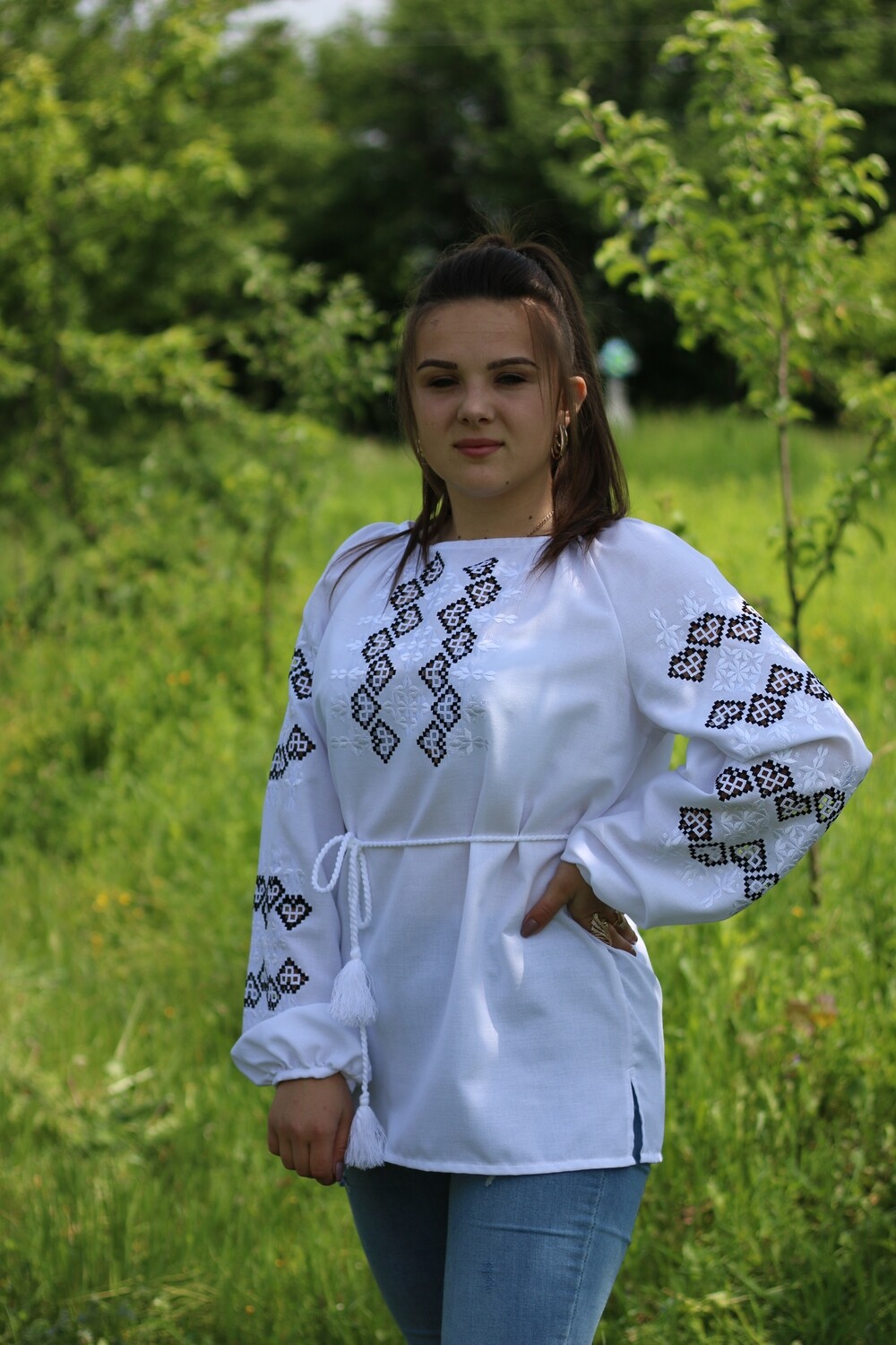 Вишиванка, жіноча вишивана блузка на домотканому полотні &quot;Мережка&quot; (Арт. 02651)
