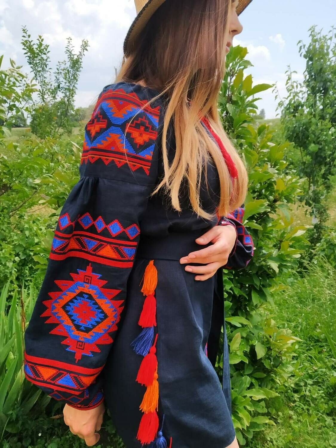 Вишиванка жіноча, сукня вишивана на льоні &quot;Бохо&quot; (Арт. 02664)