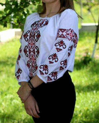 Вишиванка, жіноча вишивана блузка на домотканому (Арт. 02667)