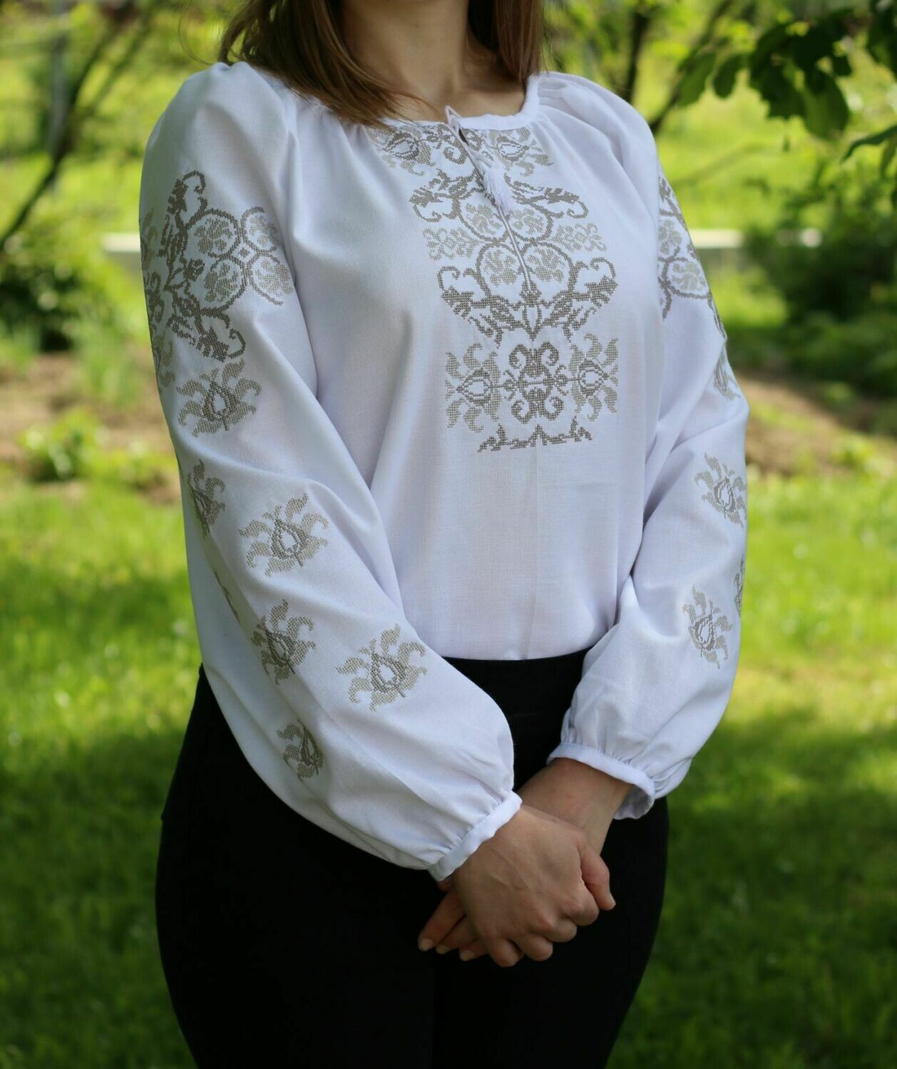 Вишиванка, жіноча вишивана блузка на домотканому (Арт. 02671)