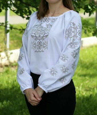 Вишиванка, жіноча вишивана блузка на домотканому (Арт. 02671)