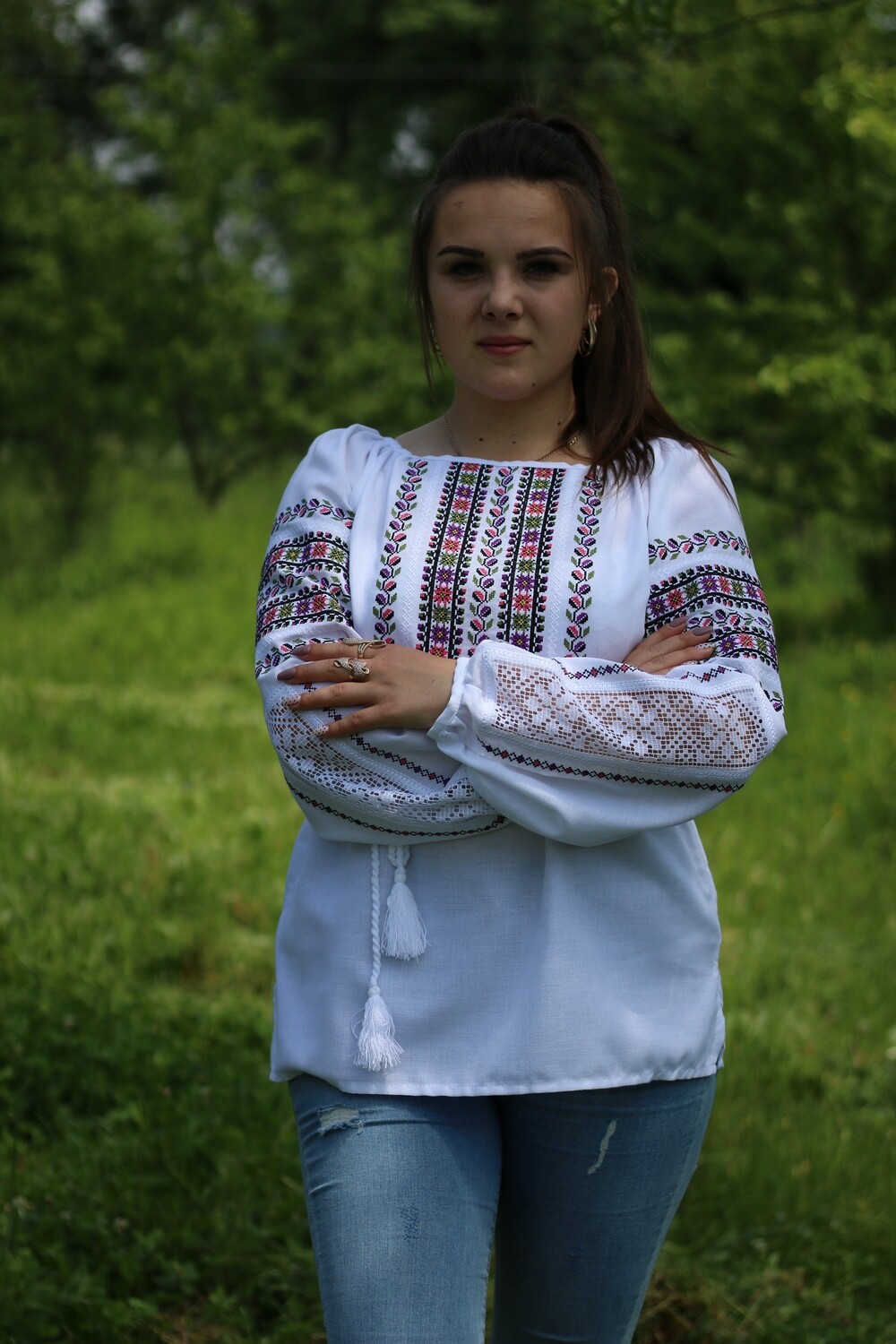 Вишиванка, жіноча вишивана блузка на домотканому полотні &quot;Мережка&quot; (Арт. 02683)