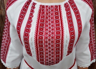 Вишиванка, жіноча блузка на домотканому полотні (Арт. 01628)