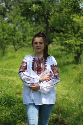 Вишиванка, жіноча вишивана блузка на домотканому полотні &quot;Мережка&quot; (Арт. 02685)