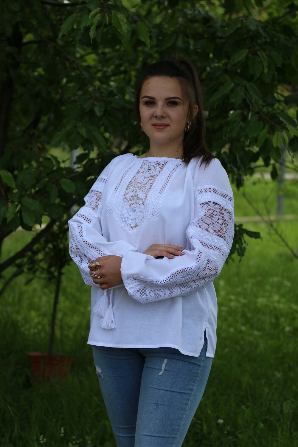 Вишиванка, жіноча вишивана блузка на домотканому полотні &quot;Мережка&quot; (Арт. 02690)