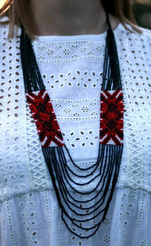 Гердан - прикраса з бісеру до вишиванки (Арт. 01573)