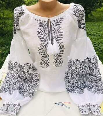 Вишиванка, жіноча вишивана блузка на білому льоні (Арт. 02699) Вишиванка, жіноча вишивана блузка на білому льоні (Арт. 02699)