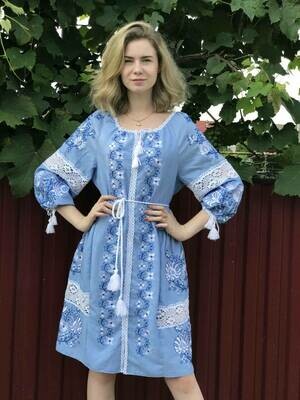 Вишиванка жіноча, сукня вишивана на льоні (Арт. 02713) Вишиванка жіноча, сукня вишивана на льоні (Арт. 02713)