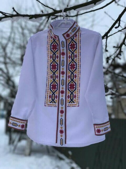 Вишиванка, чоловіча вишита сорочка на домотканому полотні (Арт. 02725)