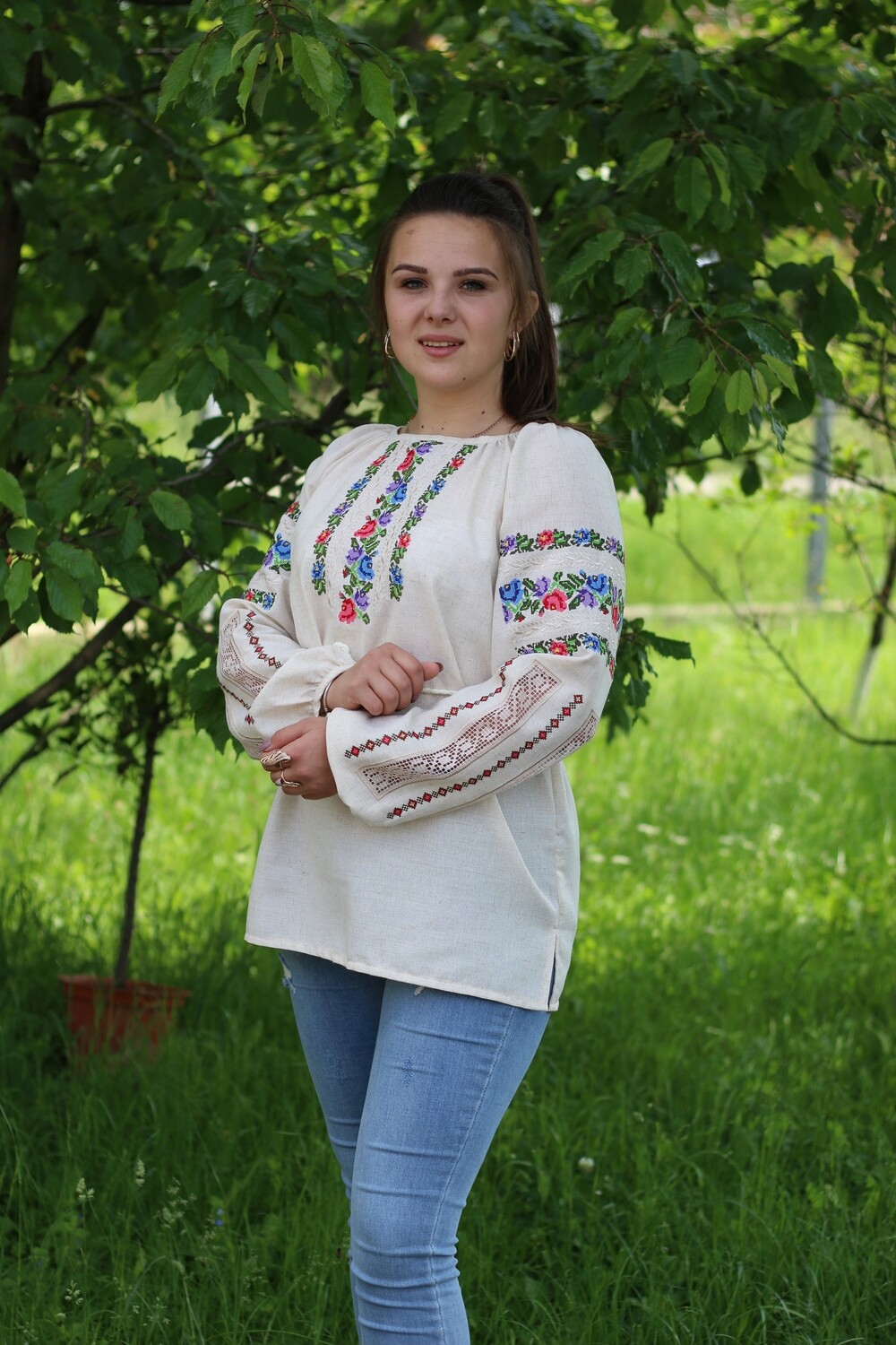 Вишиванка, жіноча вишивана блузка на домотканому полотні &quot;Мережка&quot; (Арт. 02729)