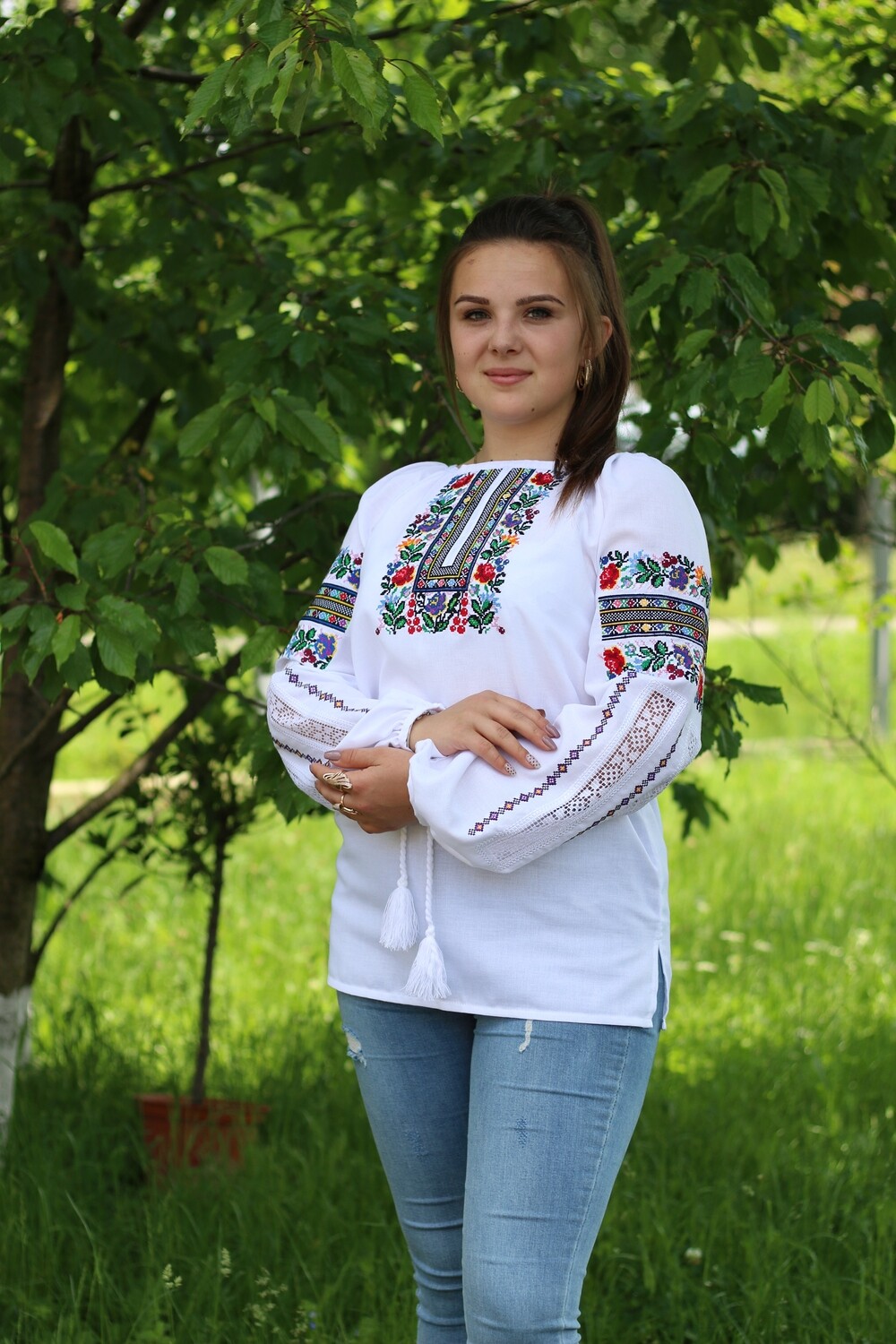 Вишиванка, жіноча вишивана блузка на домотканому полотні &quot;Мережка&quot; (Арт. 02730)