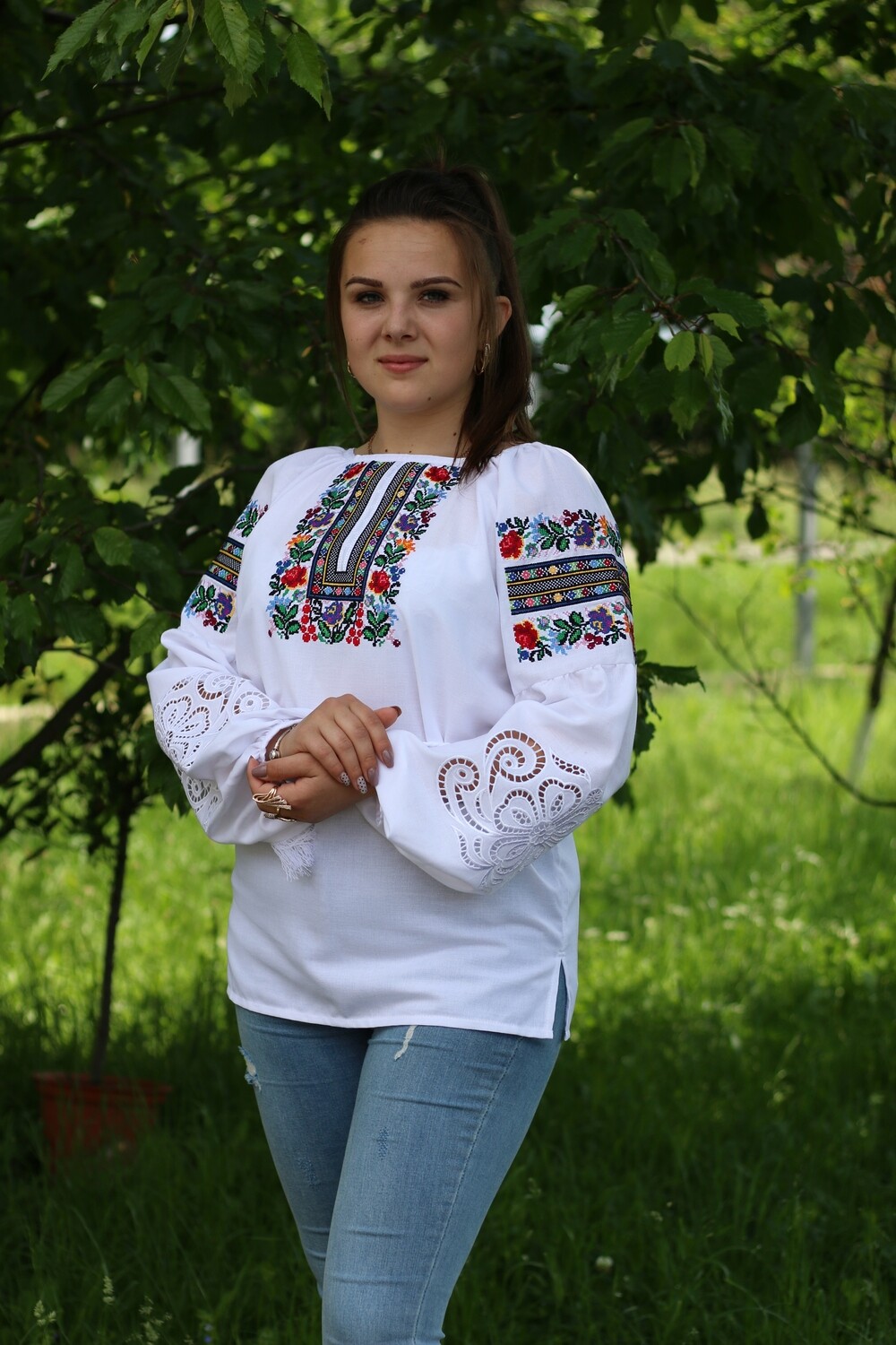 Вишиванка, жіноча вишивана блузка на домотканому полотні &quot;Мережка&quot; (Арт. 02733)