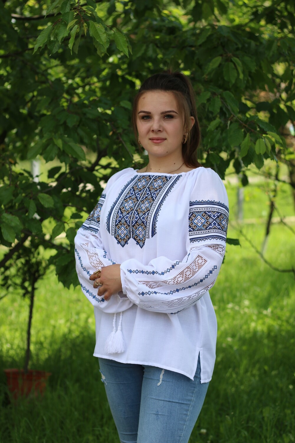 Вишиванка, жіноча вишивана блузка на домотканому полотні &quot;Мережка&quot; (Арт. 02731)