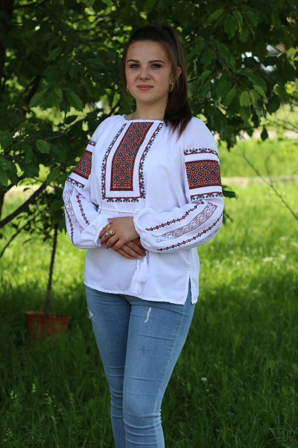 Вишиванка, жіноча вишивана блузка на домотканому полотні &quot;Мережка&quot; (Арт. 02740)