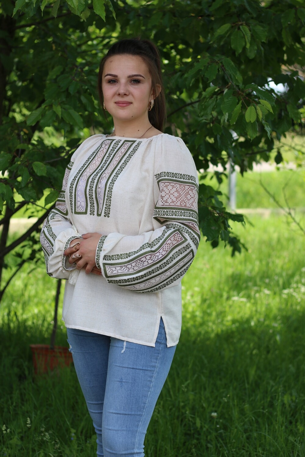 Вишиванка, жіноча вишивана блузка на домотканому полотні &quot;Мережка&quot; (Арт. 02738)
