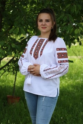 Вишиванка, жіноча вишивана блузка на домотканому полотні &quot;Мережка&quot; (Арт. 02743)