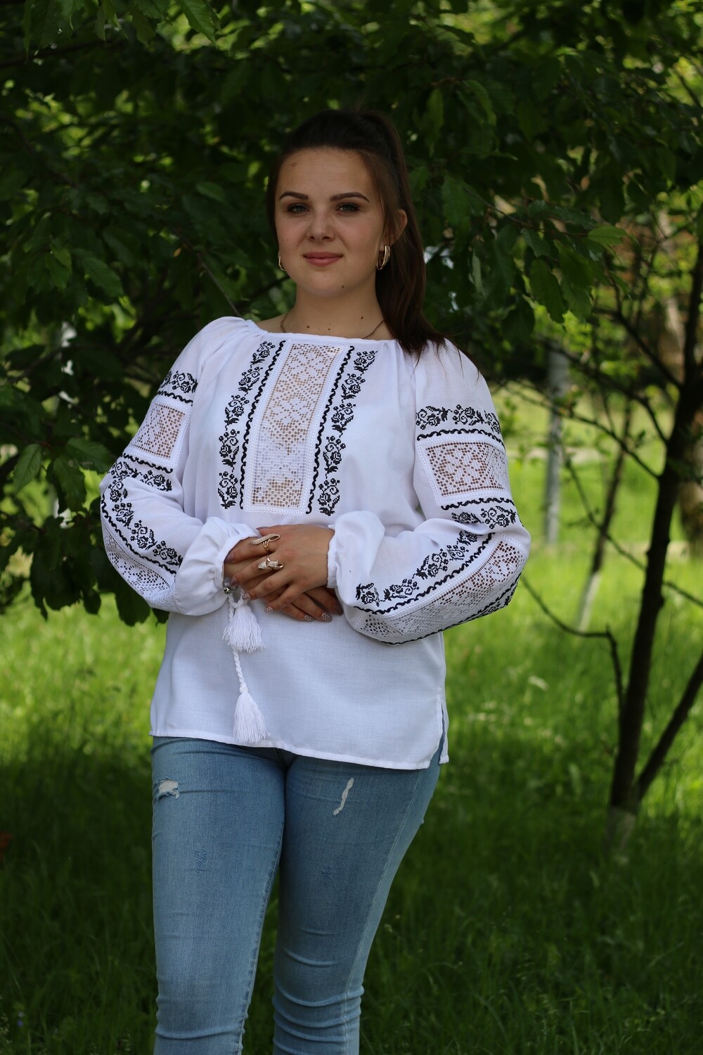 Вишиванка, жіноча вишивана блузка на домотканому полотні &quot;Мережка&quot; (Арт. 02744)
