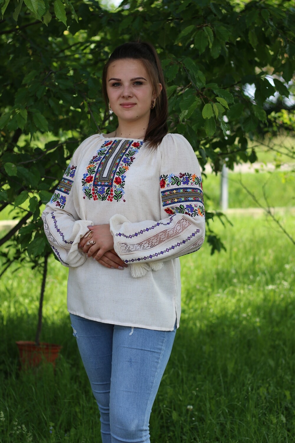 Вишиванка, жіноча вишивана блузка на домотканому полотні &quot;Мережка&quot; (Арт. 02741)