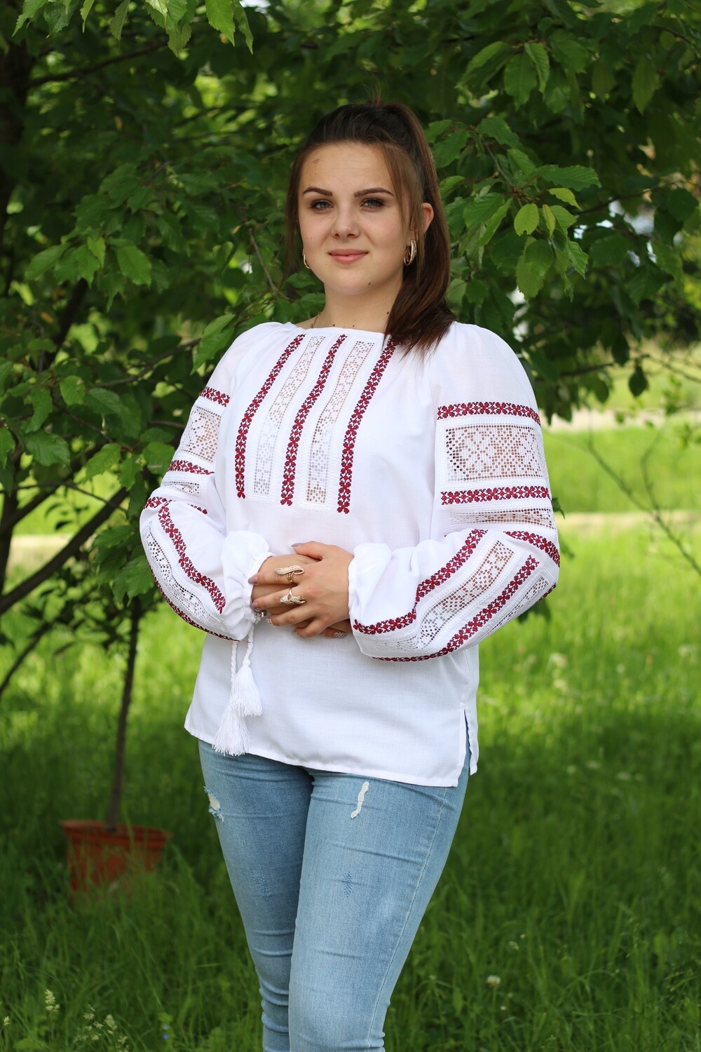 Вишиванка, жіноча вишивана блузка на домотканому полотні &quot;Мережка&quot; (Арт. 02748)