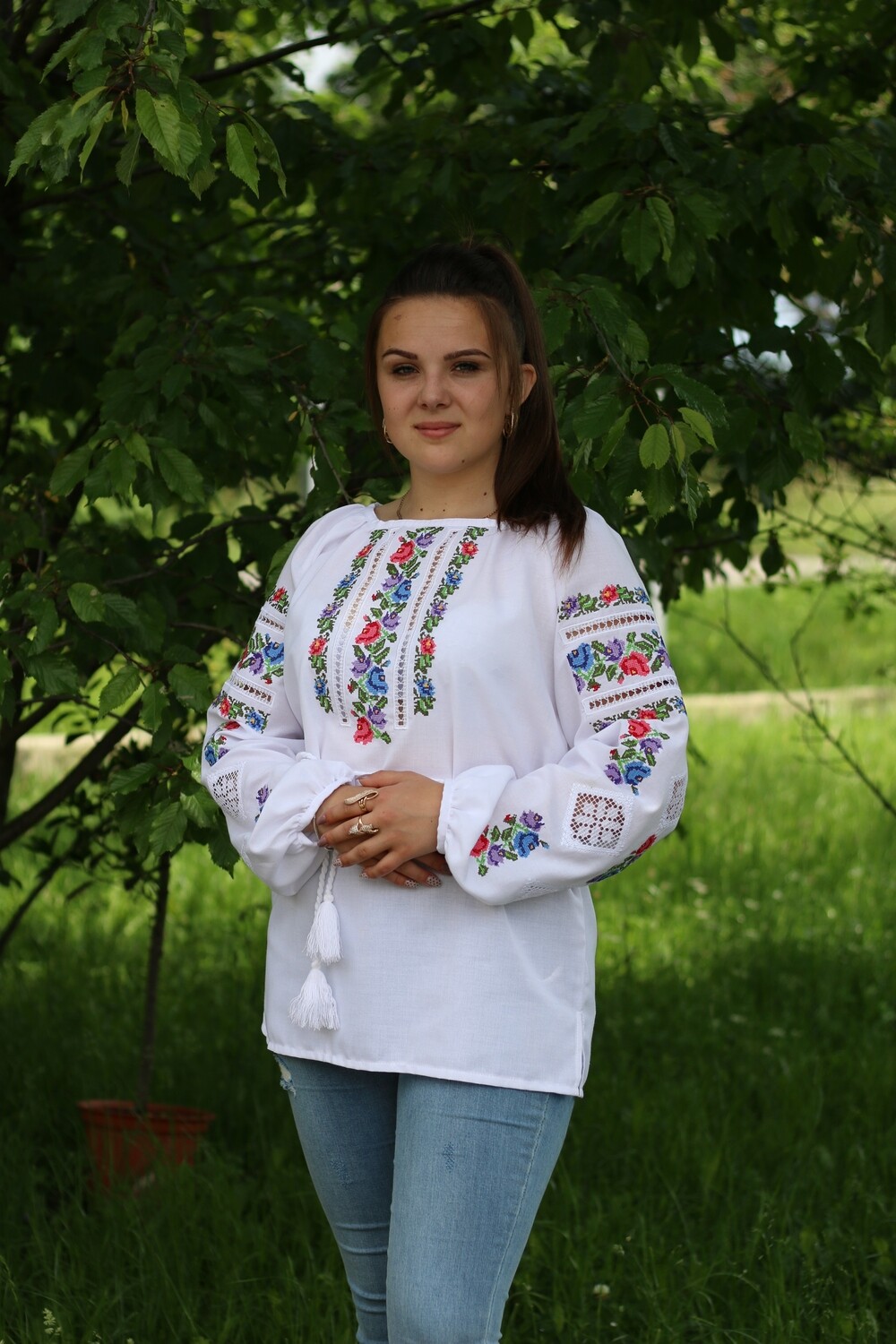 Вишиванка, жіноча вишивана блузка на домотканому полотні &quot;Мережка&quot; (Арт. 02750)