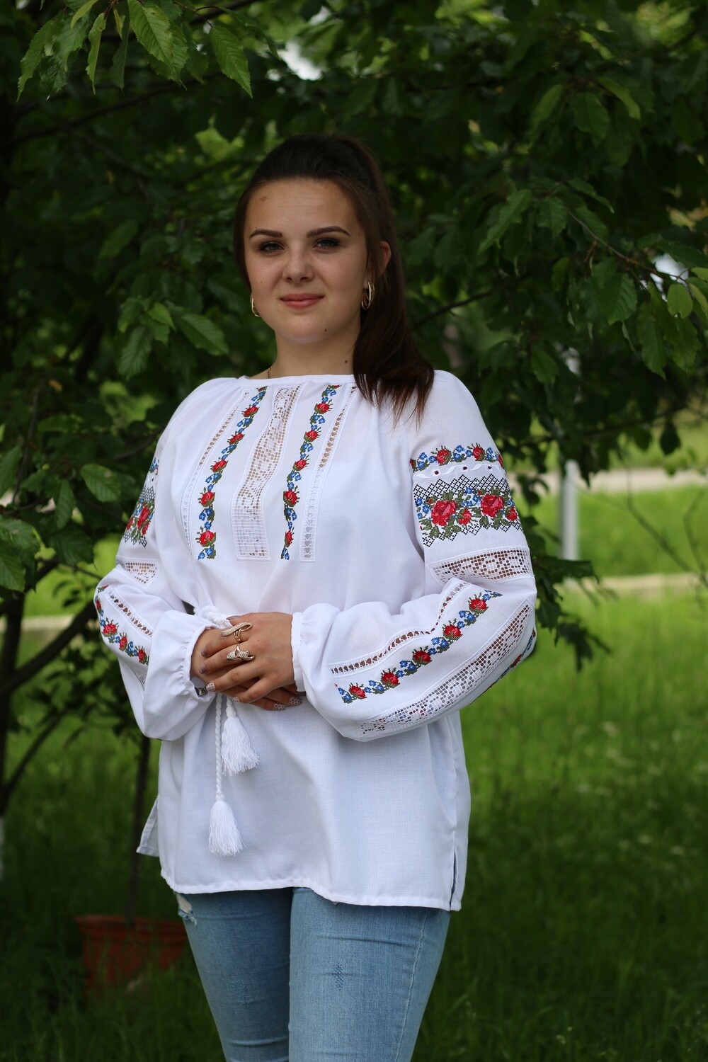 Вишиванка, жіноча вишивана блузка на домотканому полотні &quot;Мережка&quot; (Арт. 02752)